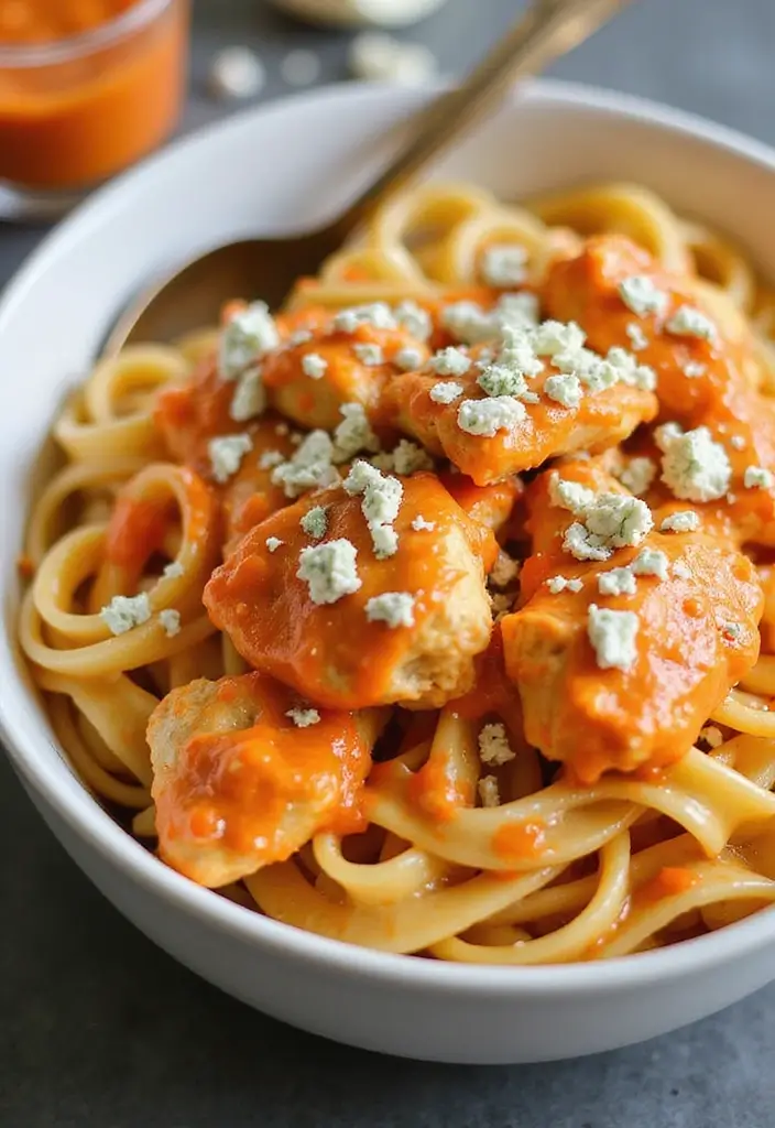 25 Chicken Pasta Recipes for Easy One Pot Quick Dinners 97 25 Chicken Pasta Recipes for Easy One Pot Quick Dinners - 17. Buffalo Chicken Pasta