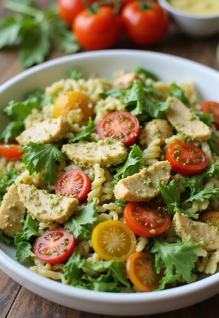 25 Chicken Pasta Recipes for Easy One Pot Quick Dinners 104 25 Chicken Pasta Recipes for Easy One Pot Quick Dinners - 18. Chicken Pesto Pasta Salad