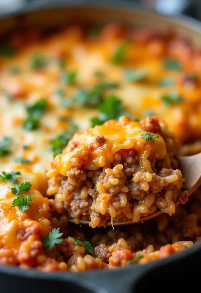 25 Easy Ground Beef and Rice Recipes for Quick Dinner Ideas 1 25 Easy Ground Beef and Rice Recipes for Quick Dinner Ideas - 1. Cheesy Ground Beef and Rice Casserole