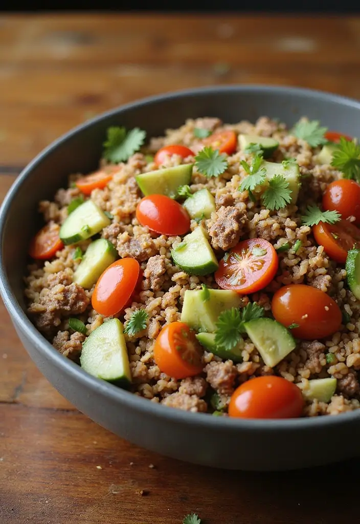 25 Easy Ground Beef and Rice Recipes for Quick Dinner Ideas 89 25 Easy Ground Beef and Rice Recipes for Quick Dinner Ideas - 15. Ground Beef and Rice Salad