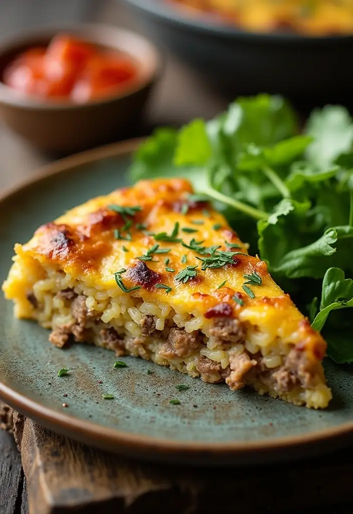 25 Easy Ground Beef and Rice Recipes for Quick Dinner Ideas 115 25 Easy Ground Beef and Rice Recipes for Quick Dinner Ideas - 19. Beef and Rice Frittata