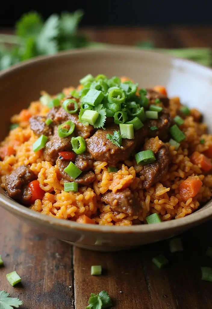 25 Easy Ground Beef and Rice Recipes for Quick Dinner Ideas 8 25 Easy Ground Beef and Rice Recipes for Quick Dinner Ideas - 2. Spicy Beef Fried Rice