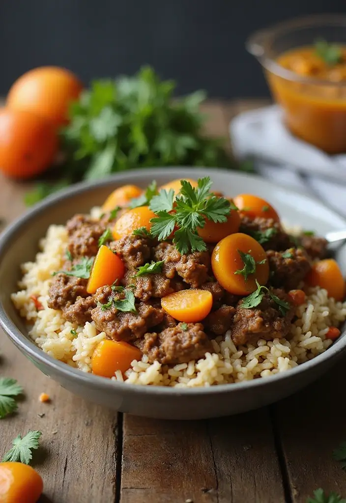 25 Easy Ground Beef and Rice Recipes for Quick Dinner Ideas 140 25 Easy Ground Beef and Rice Recipes for Quick Dinner Ideas - 24. Ground Beef and Rice Pilaf with Apricots
