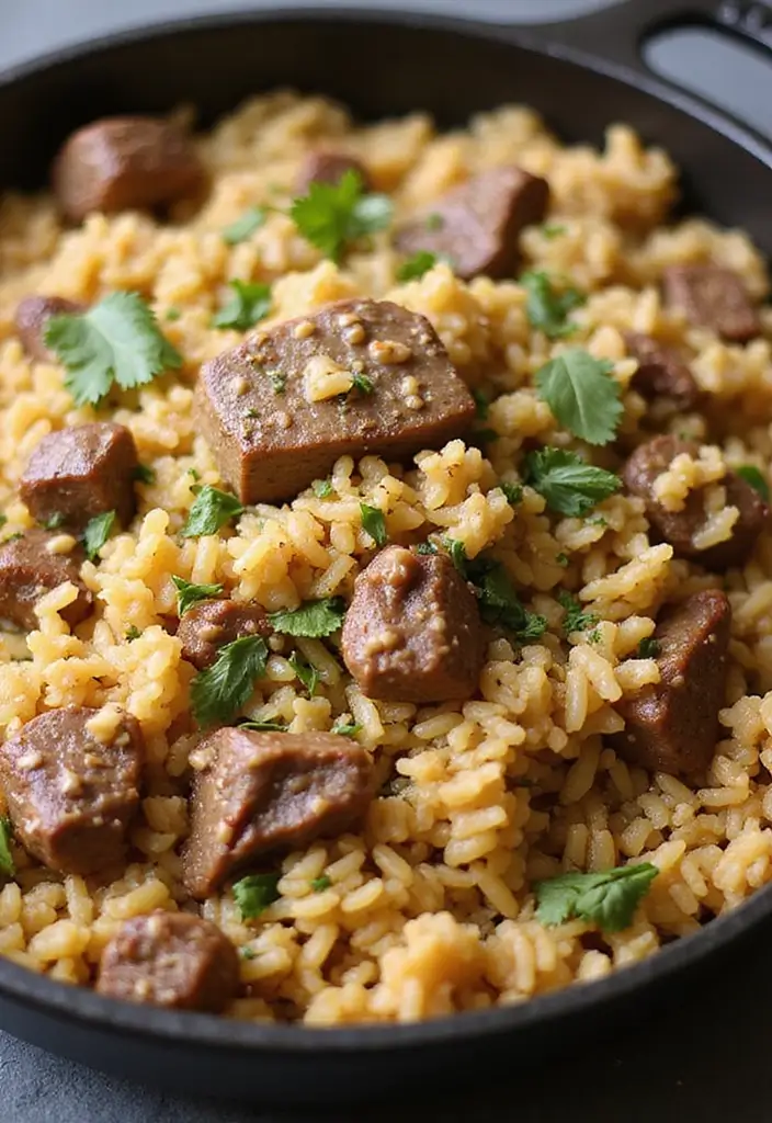 25 Easy Ground Beef and Rice Recipes for Quick Dinner Ideas 36 25 Easy Ground Beef and Rice Recipes for Quick Dinner Ideas - 6. One-Pan Beef and Rice Pilaf