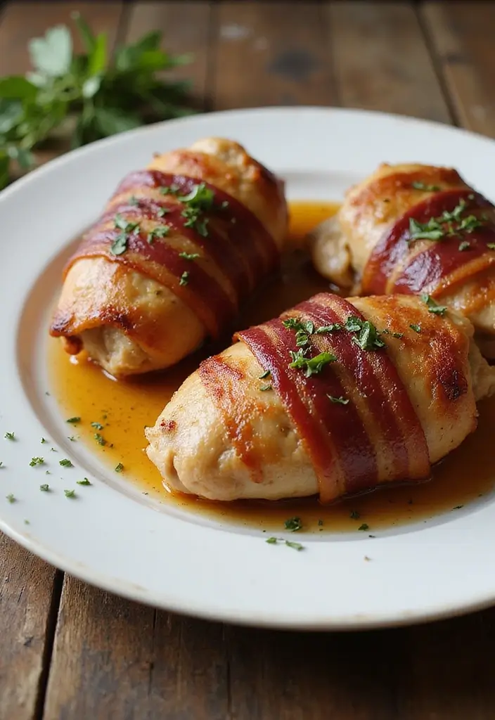 25 Quick and Easy Bacon Dinner Recipes That Everyone Will Love - 1. Bacon-Wrapped Chicken Thighs