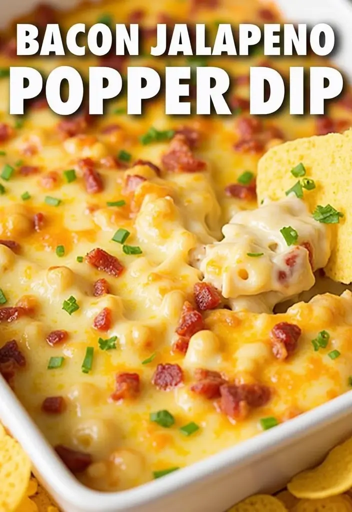 25 Quick and Easy Bacon Dinner Recipes That Everyone Will Love - 10. Bacon Jalapeño Popper Dip