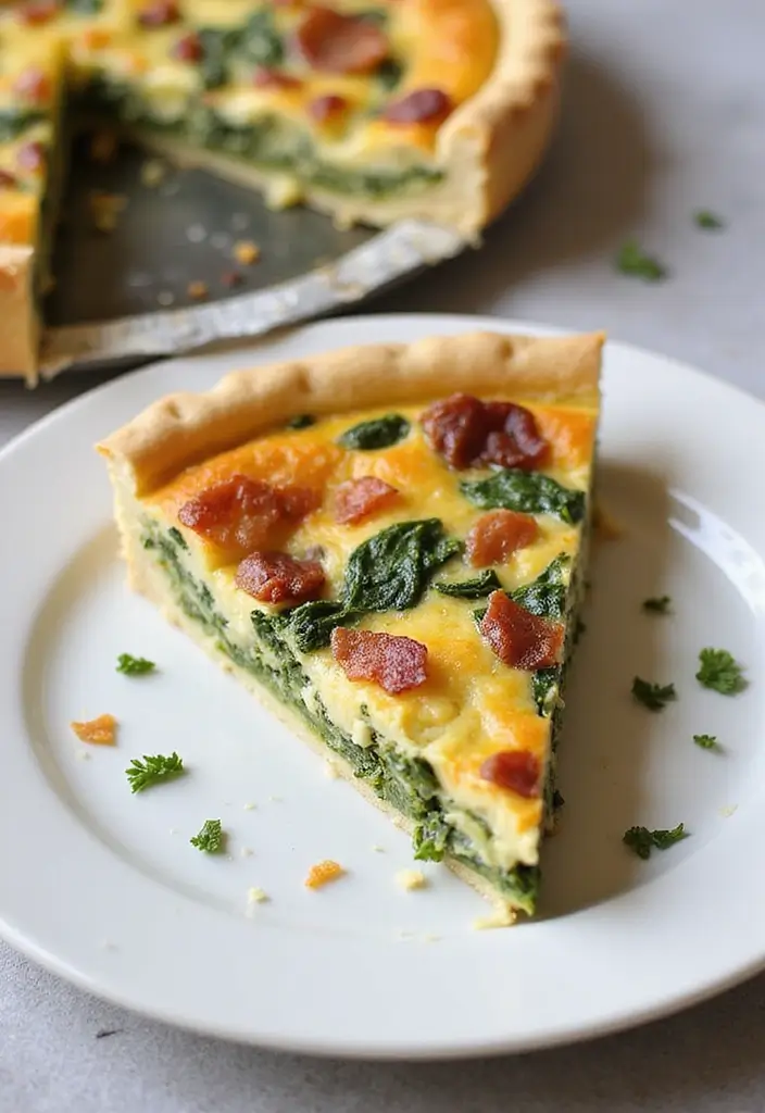 25 Quick and Easy Bacon Dinner Recipes That Everyone Will Love - 11. Bacon and Spinach Quiche