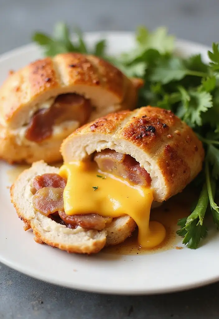 25 Quick and Easy Bacon Dinner Recipes That Everyone Will Love - 19. Bacon and Cheese Stuffed Chicken