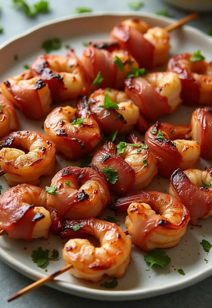 25 Quick and Easy Bacon Dinner Recipes That Everyone Will Love - 24. Bacon and Shrimp Skewers