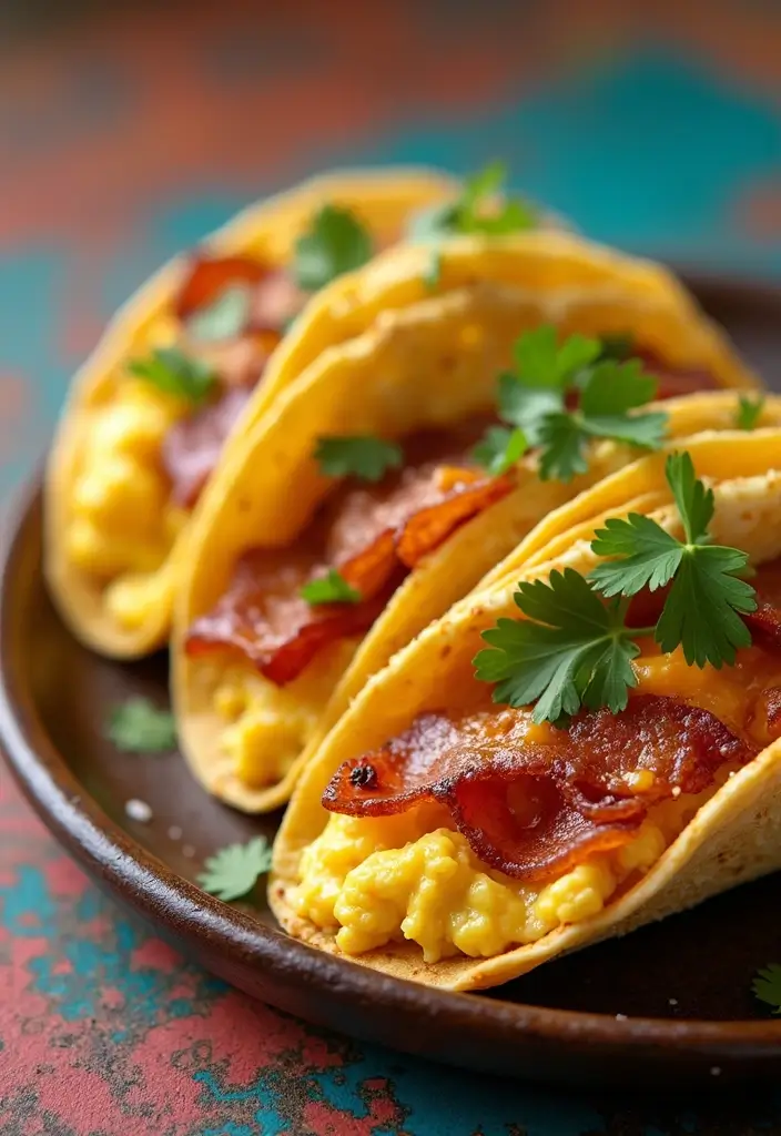 25 Quick and Easy Bacon Dinner Recipes That Everyone Will Love - 5. Bacon Breakfast Tacos