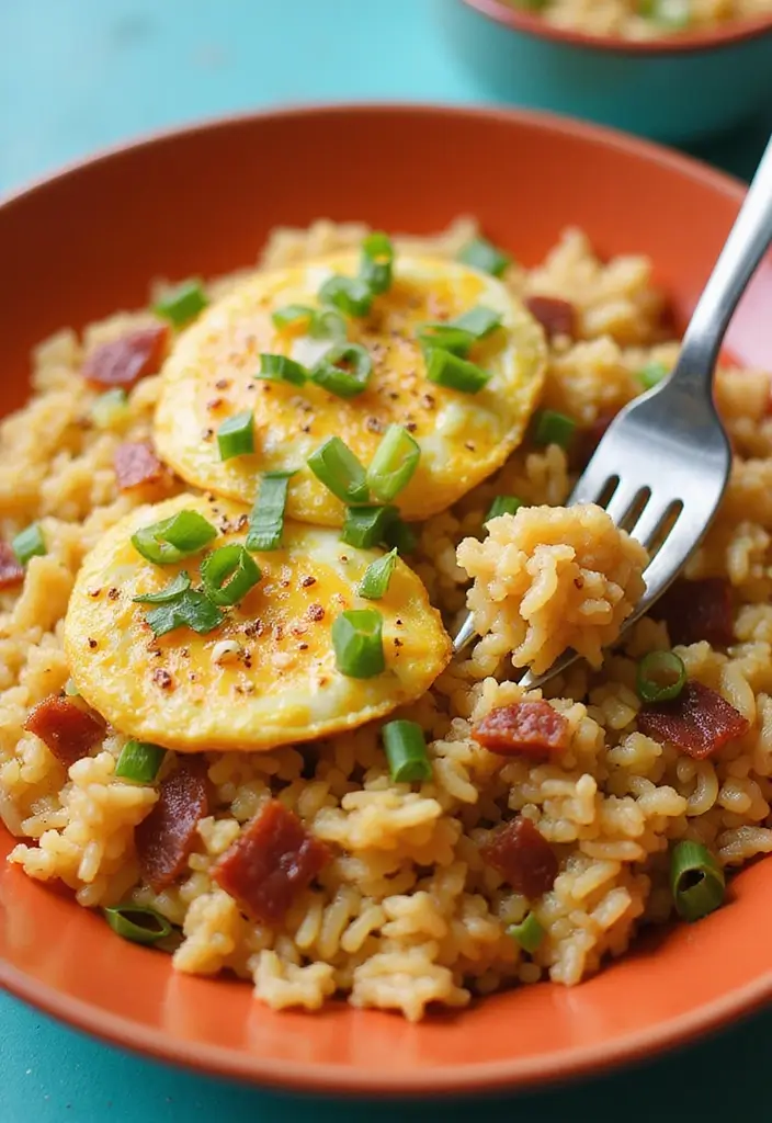 25 Quick and Easy Bacon Dinner Recipes That Everyone Will Love - 8. Bacon and Egg Fried Rice
