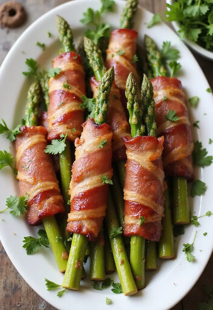 25 Quick and Easy Bacon Dinner Recipes That Everyone Will Love - 9. Bacon-Wrapped Asparagus