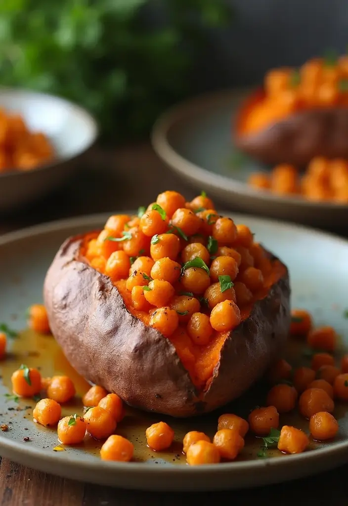 25 Quick and Easy Dairy-Free Dinner Recipes That Still Taste Great 115 25 Quick and Easy Dairy-Free Dinner Recipes That Still Taste Great - 19. Baked Sweet Potato with Chickpeas