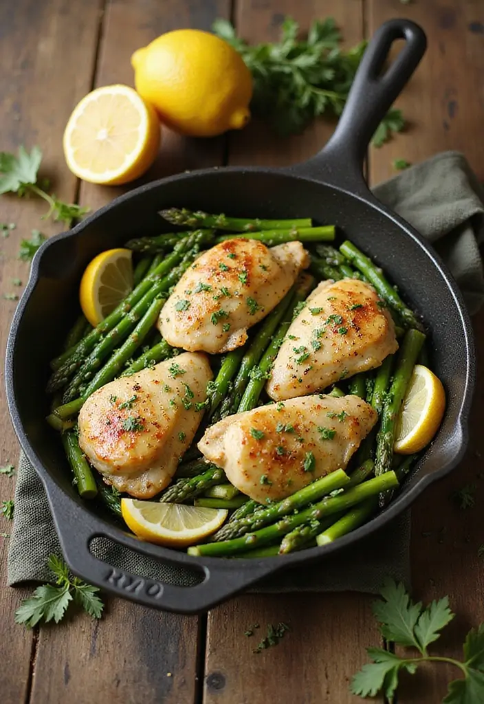 25 Quick and Easy Dinner Recipes for Busy Moms and Families Who Need Simple Meals 1 25 Quick and Easy Dinner Recipes for Busy Moms and Families Who Need Simple Meals - 1. One-Pan Lemon Garlic Chicken and Asparagus