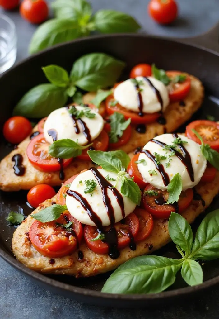 25 Quick and Easy Dinner Recipes for Busy Moms and Families Who Need Simple Meals 94 25 Quick and Easy Dinner Recipes for Busy Moms and Families Who Need Simple Meals - 16. One-Pan Caprese Chicken