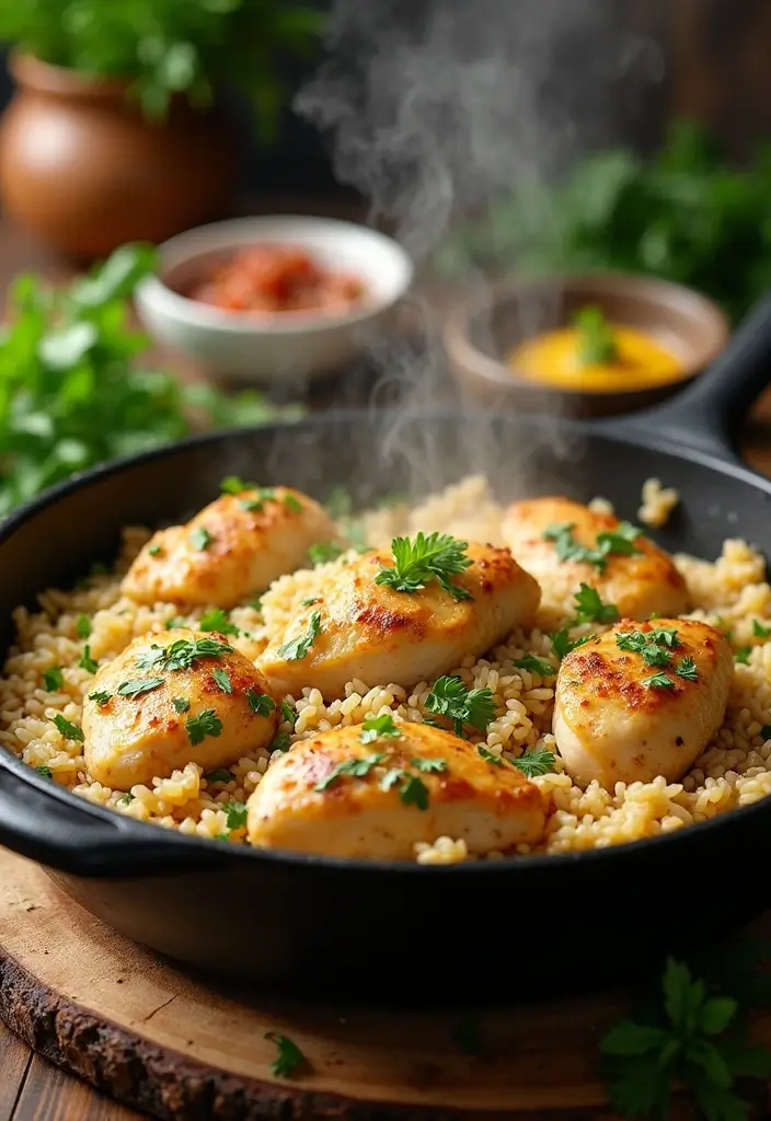 25 Quick and Easy Dinner Recipes for Busy Moms and Families Who Need Simple Meals 123 25 Quick and Easy Dinner Recipes for Busy Moms and Families Who Need Simple Meals - 21. One-Pan Garlic Butter Chicken and Rice