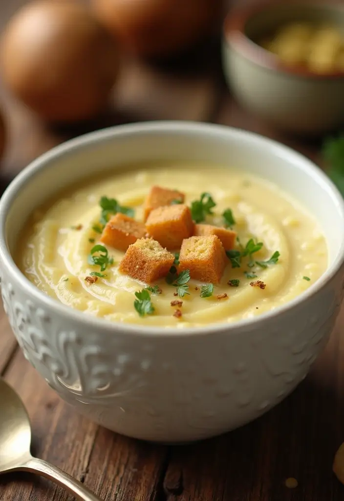 25 Quick and Easy Dinner Recipes with Creamy Mashed Potatoes 20 25 Quick and Easy Dinner Recipes with Creamy Mashed Potatoes - 4. Creamy Garlic Mashed Potato Soup