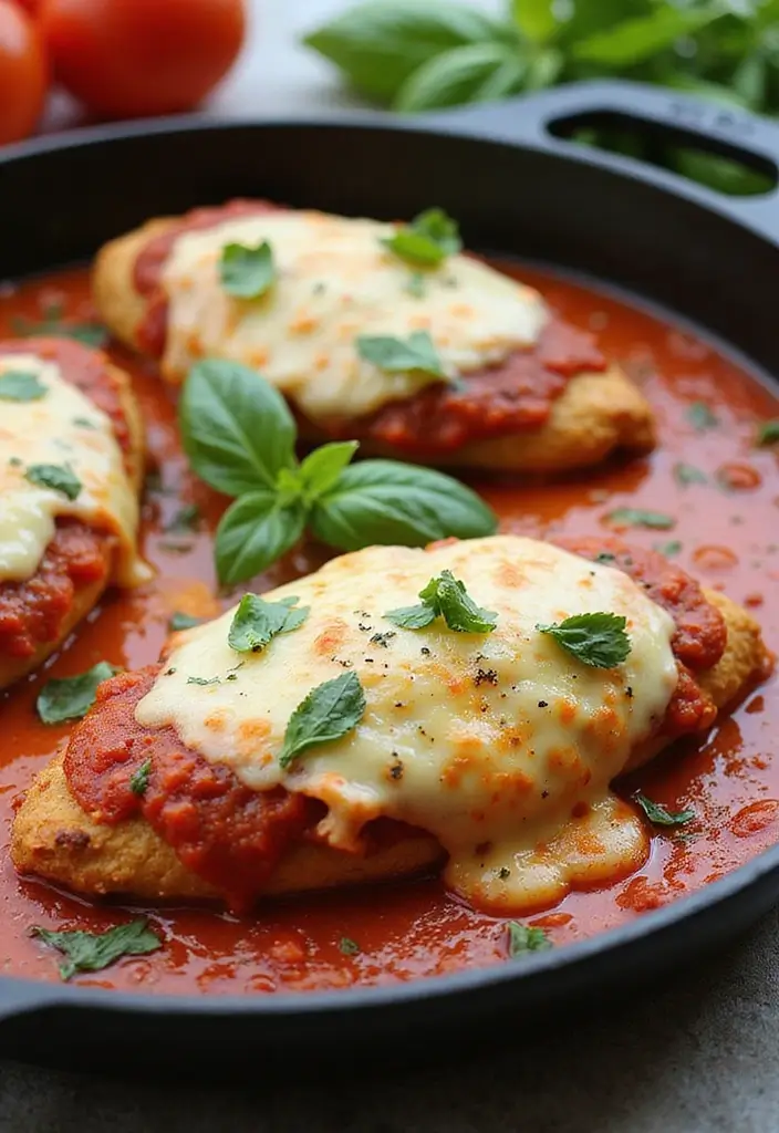 25 Quick and Easy Family Chicken Dinner Recipes for Every Night 101 25 Quick and Easy Family Chicken Dinner Recipes for Every Night - 17. Chicken Parmesan Skillet