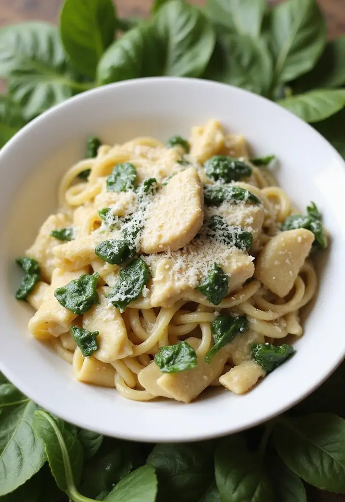 25 Quick and Easy Family Chicken Dinner Recipes for Every Night 8 25 Quick and Easy Family Chicken Dinner Recipes for Every Night - 2. Creamy Chicken and Spinach Pasta