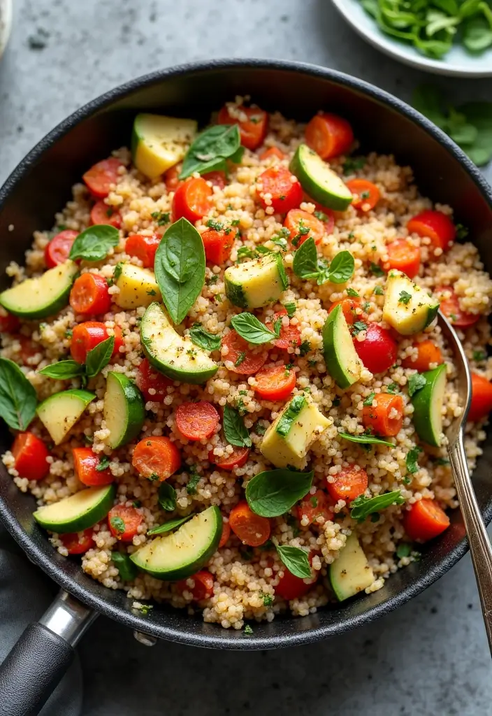 25 Quick and Easy Gluten Free Dinner Recipes for Simple Cooking 22 25 Quick and Easy Gluten Free Dinner Recipes for Simple Cooking - 4. One-Pan Mediterranean Quinoa