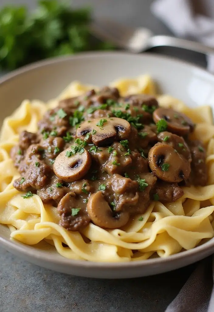 25 Quick and Easy Ground Beef Dinner Recipes for Every Family Meal 58 25 Quick and Easy Ground Beef Dinner Recipes for Every Family Meal - 10. Beef Stroganoff