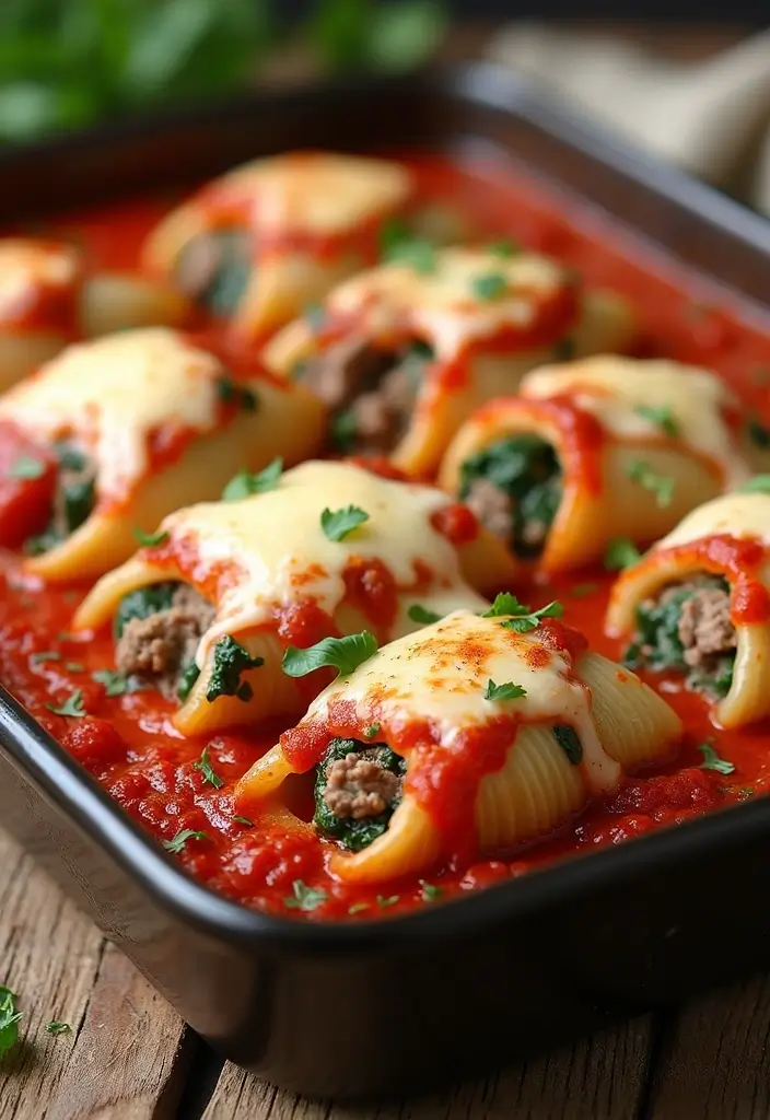 25 Quick and Easy Ground Beef Dinner Recipes for Every Family Meal 89 25 Quick and Easy Ground Beef Dinner Recipes for Every Family Meal - 15. Beef and Spinach Stuffed Shells