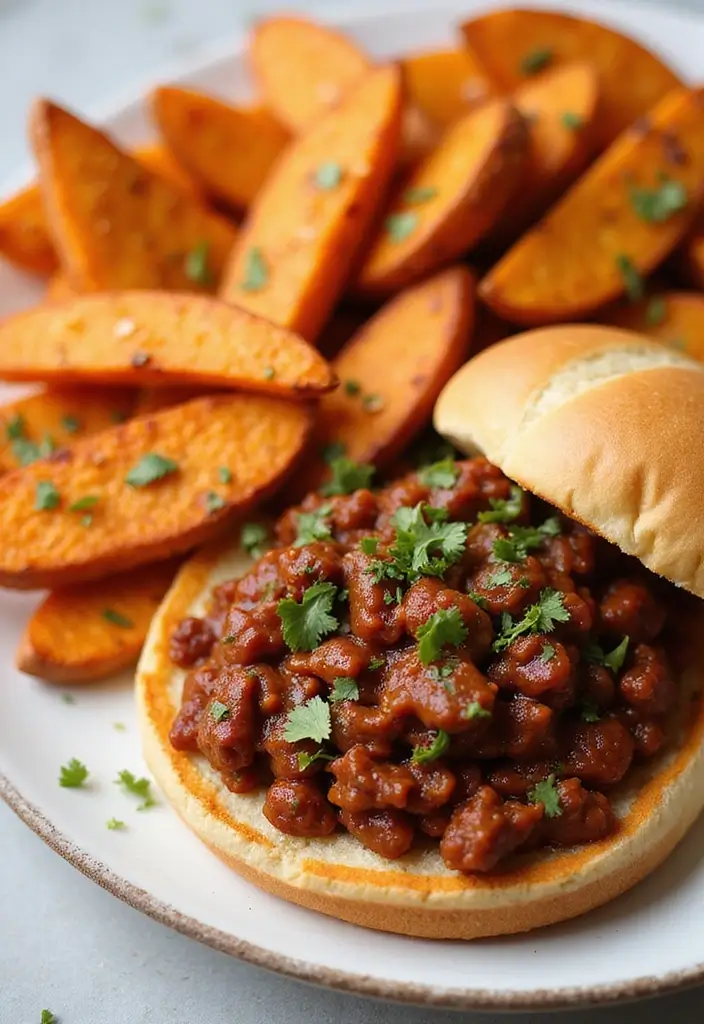 25 Quick and Easy Ground Beef Dinner Recipes for Every Family Meal 20 25 Quick and Easy Ground Beef Dinner Recipes for Every Family Meal - 4. Sloppy Joes with Sweet Potato Fries