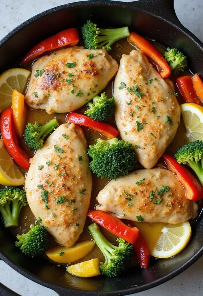 25 Quick and Easy Healthy Chicken Dinner Recipes That Everyone Loves 1 25 Quick and Easy Healthy Chicken Dinner Recipes That Everyone Loves - 1. One-Pan Lemon Garlic Chicken