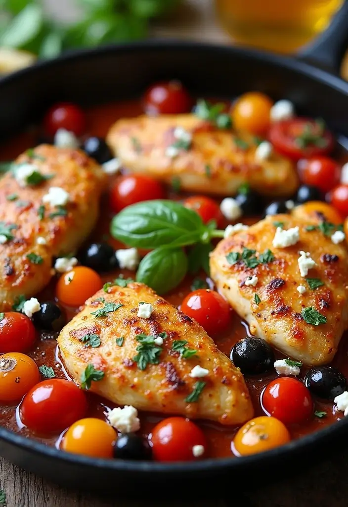 25 Quick and Easy Healthy Chicken Dinner Recipes That Everyone Loves 8 25 Quick and Easy Healthy Chicken Dinner Recipes That Everyone Loves - 2. Mediterranean Chicken Skillet