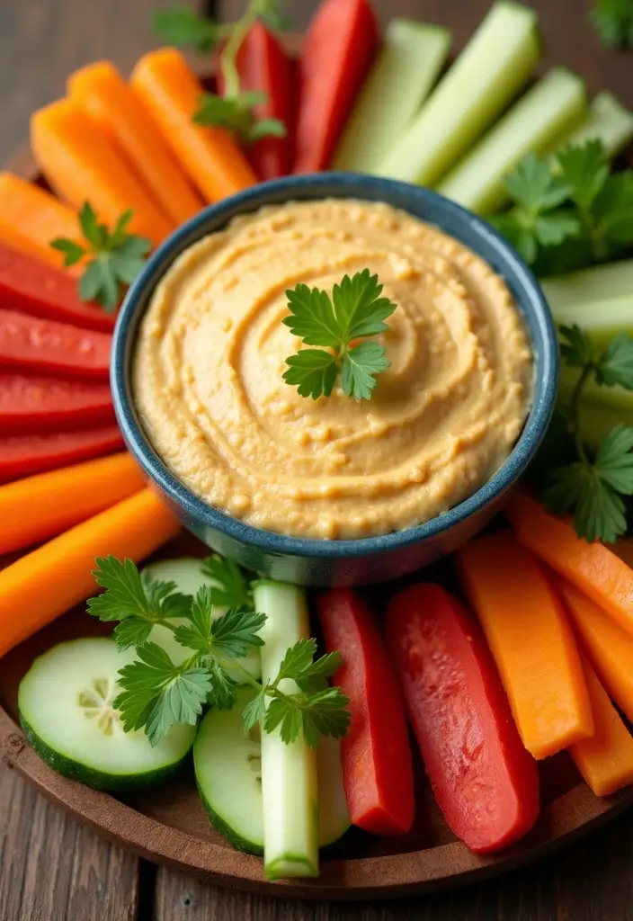 25 Quick and Easy Late Night Snack Recipes When You’re Still Hungry 13 25 Quick and Easy Late Night Snack Recipes When You’re Still Hungry - 3. Hummus with Veggies