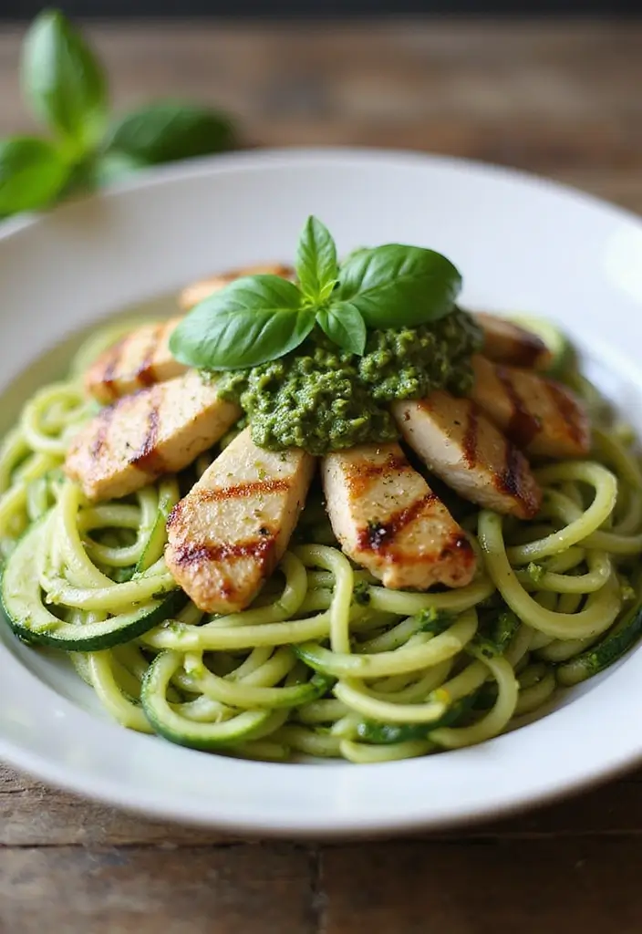 25 Quick and Easy Low Carb Dinner Recipes for Healthy Eating 1 25 Quick and Easy Low Carb Dinner Recipes for Healthy Eating - 1. Zucchini Noodles with Pesto and Grilled Chicken