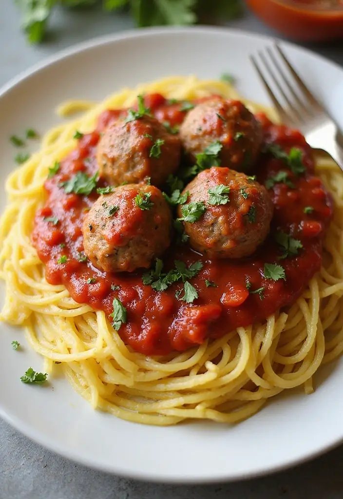 25 Quick and Easy Low Carb Dinner Recipes for Healthy Eating 128 25 Quick and Easy Low Carb Dinner Recipes for Healthy Eating - 22. Spaghetti Squash with Meatballs
