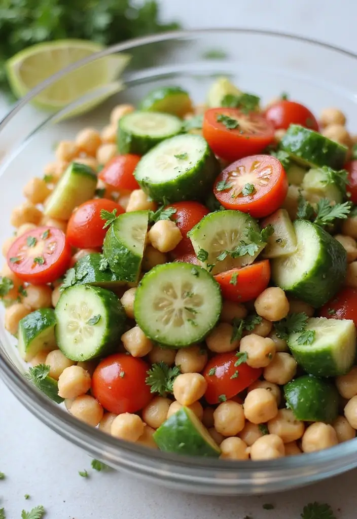 25 Quick and Easy Meatless Dinner Recipes for Simple Evenings 63 25 Quick and Easy Meatless Dinner Recipes for Simple Evenings - 11. Mediterranean Chickpea Salad