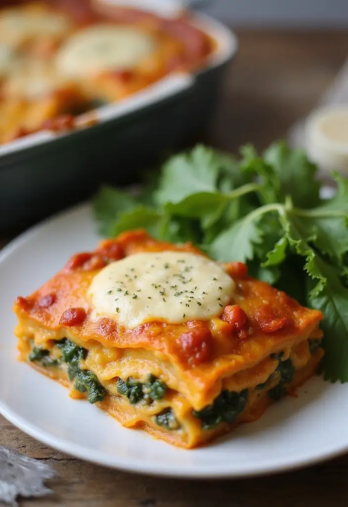 25 Quick and Easy Meatless Dinner Recipes for Simple Evenings 107 25 Quick and Easy Meatless Dinner Recipes for Simple Evenings - 19. Pumpkin and Spinach Lasagna
