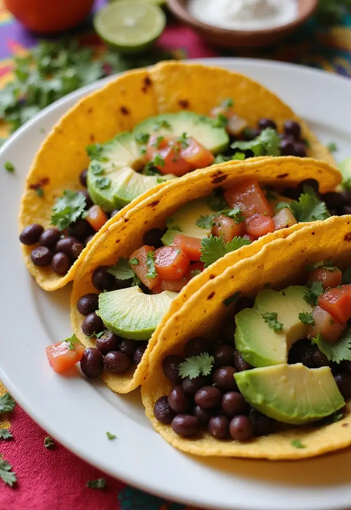 25 Quick and Easy Meatless Dinner Recipes for Simple Evenings 20 25 Quick and Easy Meatless Dinner Recipes for Simple Evenings - 4. Black Bean Tacos