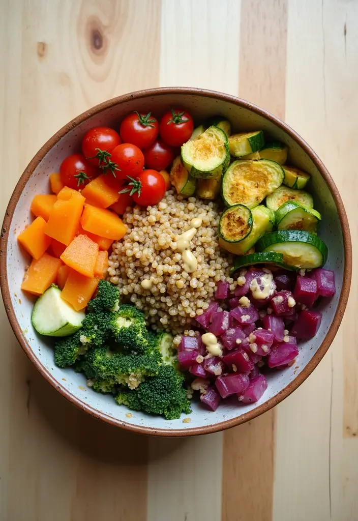 25 Quick and Easy Meatless Dinner Recipes for Simple Evenings 27 25 Quick and Easy Meatless Dinner Recipes for Simple Evenings - 5. Vegetable Quinoa Bowl