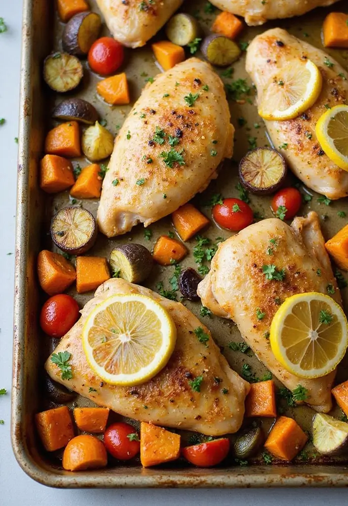 25 Quick and Easy No Pasta Dinner Recipes That Are Still Comforting 8 25 Quick and Easy No Pasta Dinner Recipes That Are Still Comforting - 2. One-Pan Lemon Herb Chicken with Vegetables