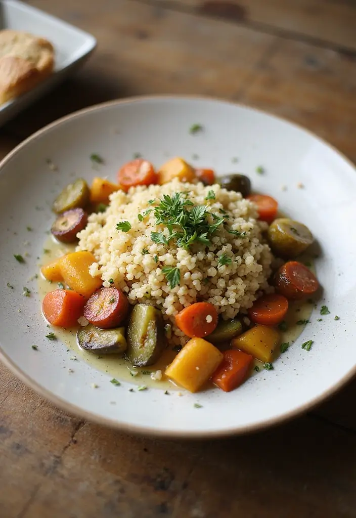 25 Quick and Easy One Pot Healthy Dinner Recipes for Busy Nights 121 25 Quick and Easy One Pot Healthy Dinner Recipes for Busy Nights - 21. One Pot Garlic Parmesan Couscous with Vegetables