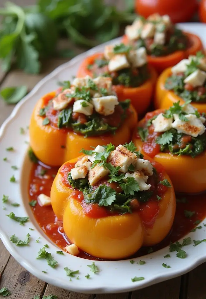 25 Quick and Easy One Pot Healthy Dinner Recipes for Busy Nights 128 25 Quick and Easy One Pot Healthy Dinner Recipes for Busy Nights - 22. One Pot Spinach & Feta Stuffed Peppers