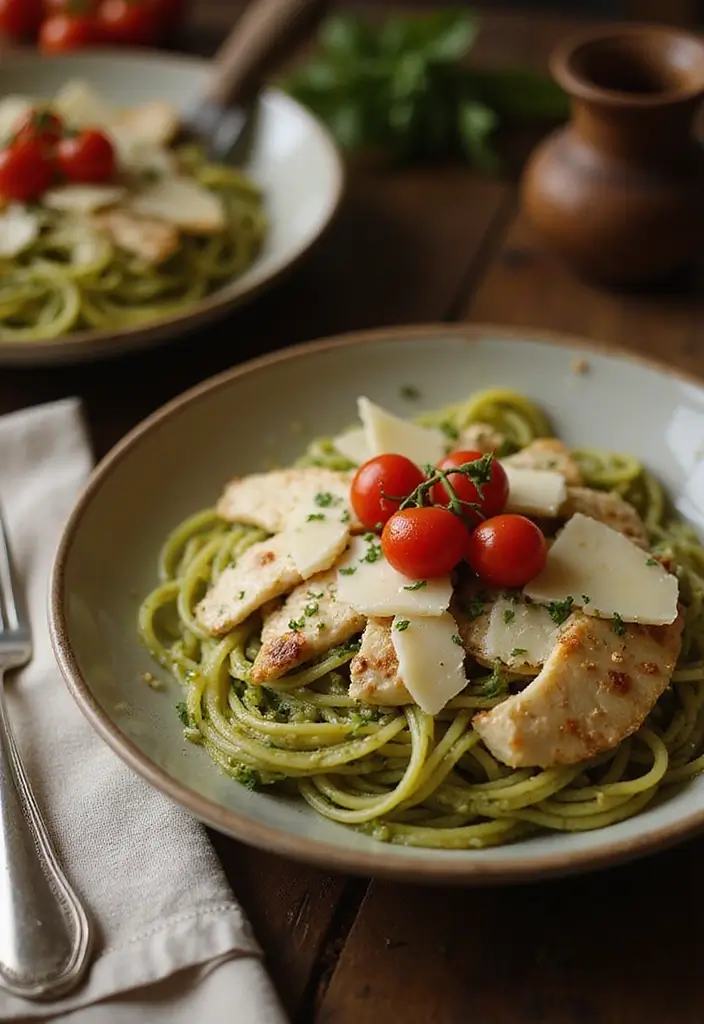 25 Quick and Easy Rotisserie Chicken Dinner Recipes You’ll Make Again 138 25 Quick and Easy Rotisserie Chicken Dinner Recipes You’ll Make Again - 22. Chicken Pesto Pasta