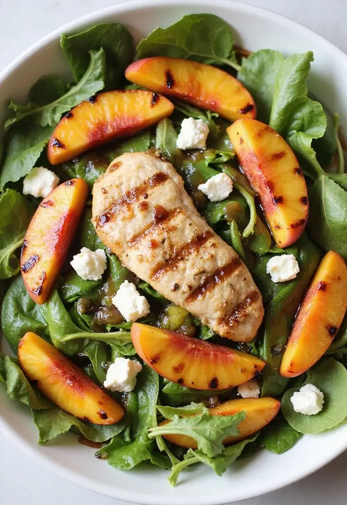 25 Summer Chicken Salad Recipes for Quick and Easy Dinners 100 25 Summer Chicken Salad Recipes for Quick and Easy Dinners - 16. Grilled Peach Chicken Salad