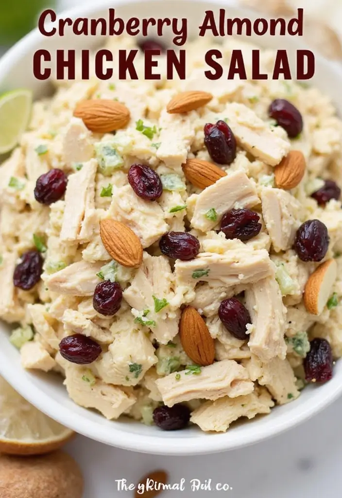 25 Summer Chicken Salad Recipes for Quick and Easy Dinners 110 25 Summer Chicken Salad Recipes for Quick and Easy Dinners - 18. Cranberry Almond Chicken Salad