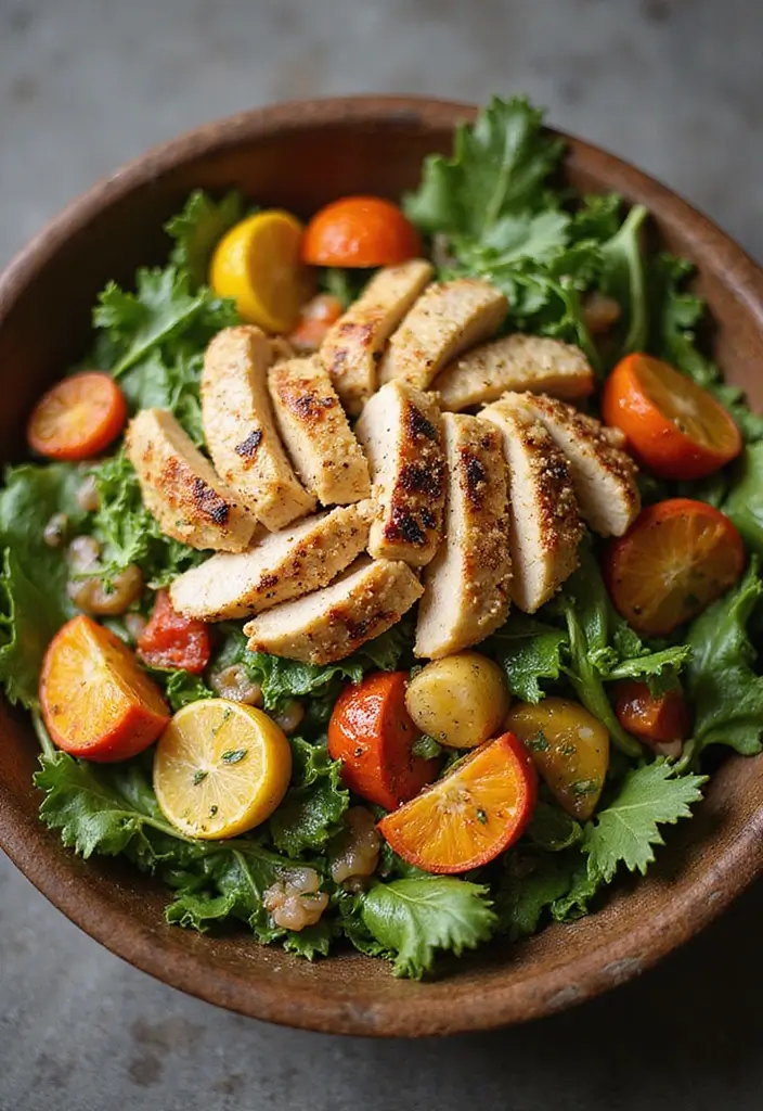 25 Summer Chicken Salad Recipes for Quick and Easy Dinners 136 25 Summer Chicken Salad Recipes for Quick and Easy Dinners - 22. Roasted Vegetable Chicken Salad