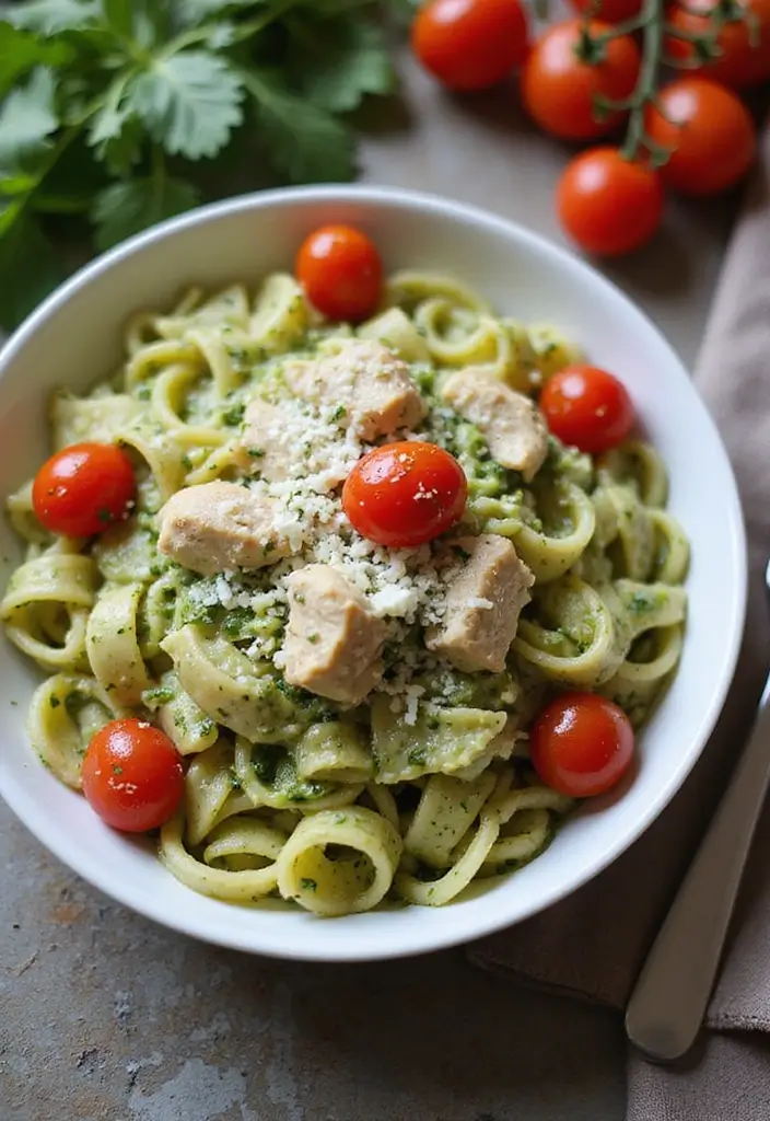27 Cheap and Easy Family Dinner Recipes to Feed Everyone Fast 147 27 Cheap and Easy Family Dinner Recipes to Feed Everyone Fast - 25. Pesto Chicken Pasta