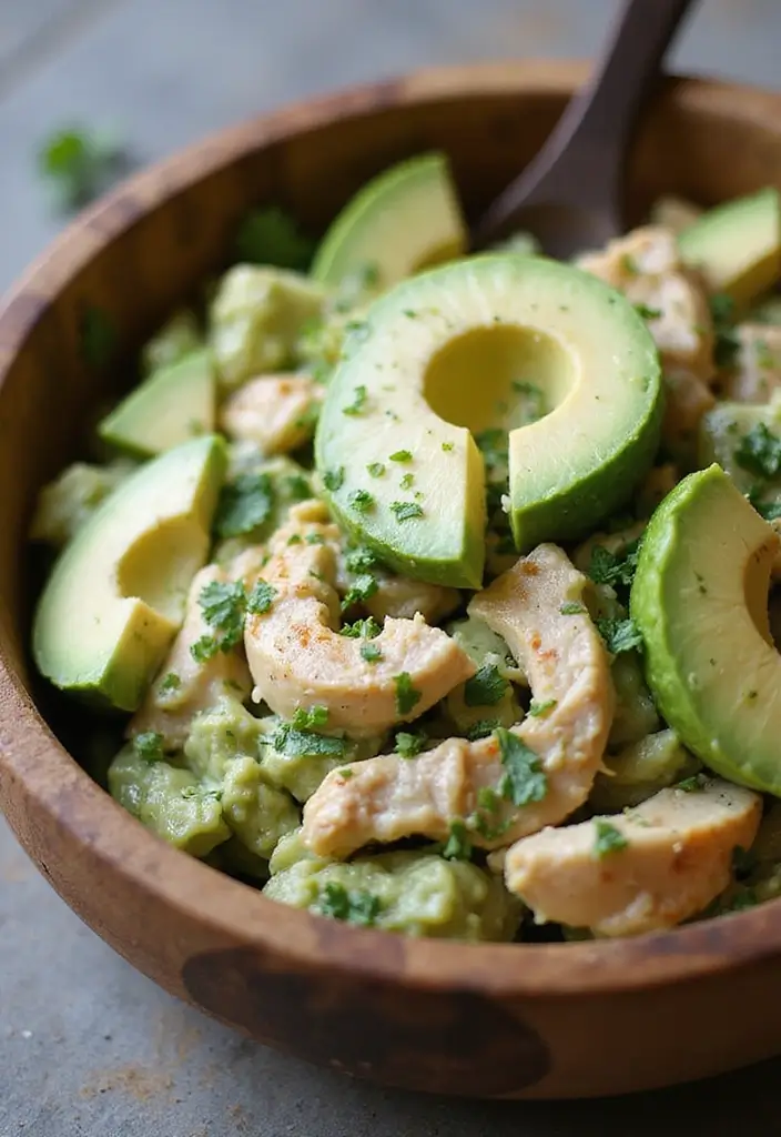 27 Quick and Easy Healthy Dinner Recipes for Clean Eating and Low Carb Lifestyles 61 27 Quick and Easy Healthy Dinner Recipes for Clean Eating and Low Carb Lifestyles - 11. Creamy Avocado Chicken Salad