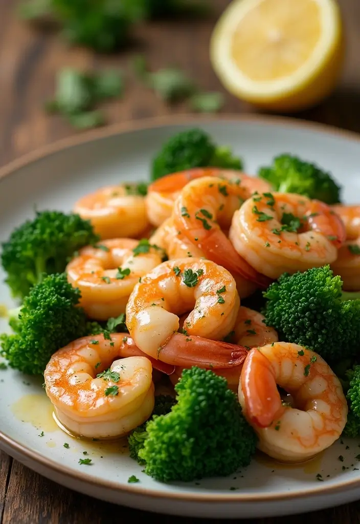 27 Quick and Easy Healthy Dinner Recipes for Clean Eating and Low Carb Lifestyles 105 27 Quick and Easy Healthy Dinner Recipes for Clean Eating and Low Carb Lifestyles - 19. Garlic Butter Shrimp with Broccoli