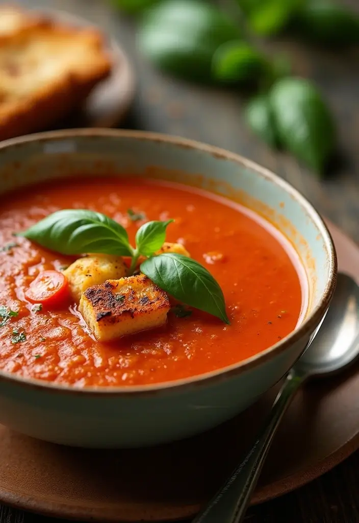27 Quick and Easy Healthy Dinner Recipes for Clean Eating and Low Carb Lifestyles 126 27 Quick and Easy Healthy Dinner Recipes for Clean Eating and Low Carb Lifestyles - 22. Tomato Basil Soup with Grilled Cheese Croutons