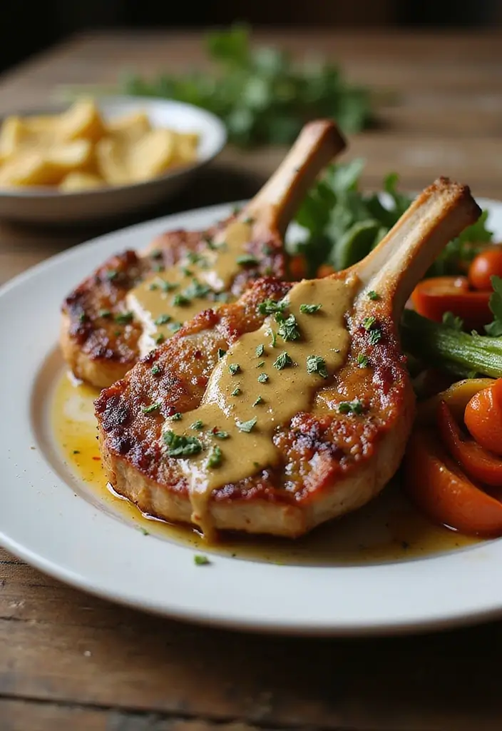 27 Quick and Easy Healthy Dinner Recipes for Clean Eating and Low Carb Lifestyles 153 27 Quick and Easy Healthy Dinner Recipes for Clean Eating and Low Carb Lifestyles - 27. Mustard Glazed Pork Chops