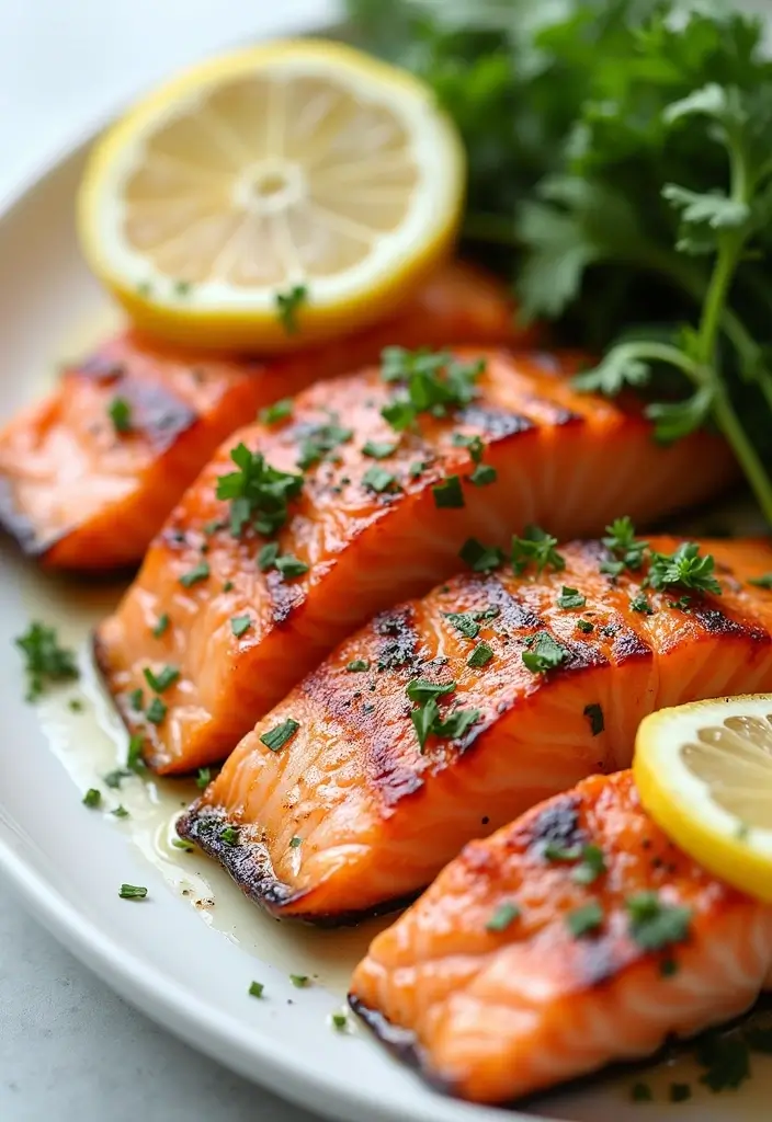 27 Quick and Easy Healthy Dinner Recipes for Clean Eating and Low Carb Lifestyles 15 27 Quick and Easy Healthy Dinner Recipes for Clean Eating and Low Carb Lifestyles - 3. Lemon Herb Grilled Salmon