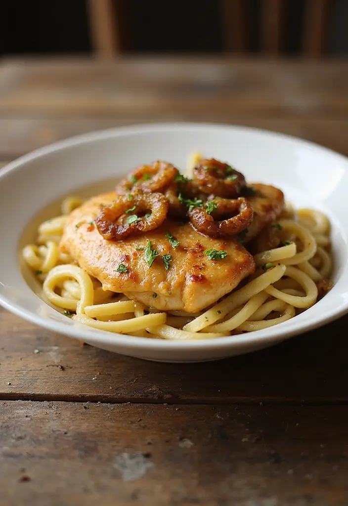 30 Chicken Pasta Garlic Butter Recipes for Easy Quick Dinners at Home 81 30 Chicken Pasta Garlic Butter Recipes for Easy Quick Dinners at Home - 13. Garlic Butter Chicken Pasta with Caramelized Onions